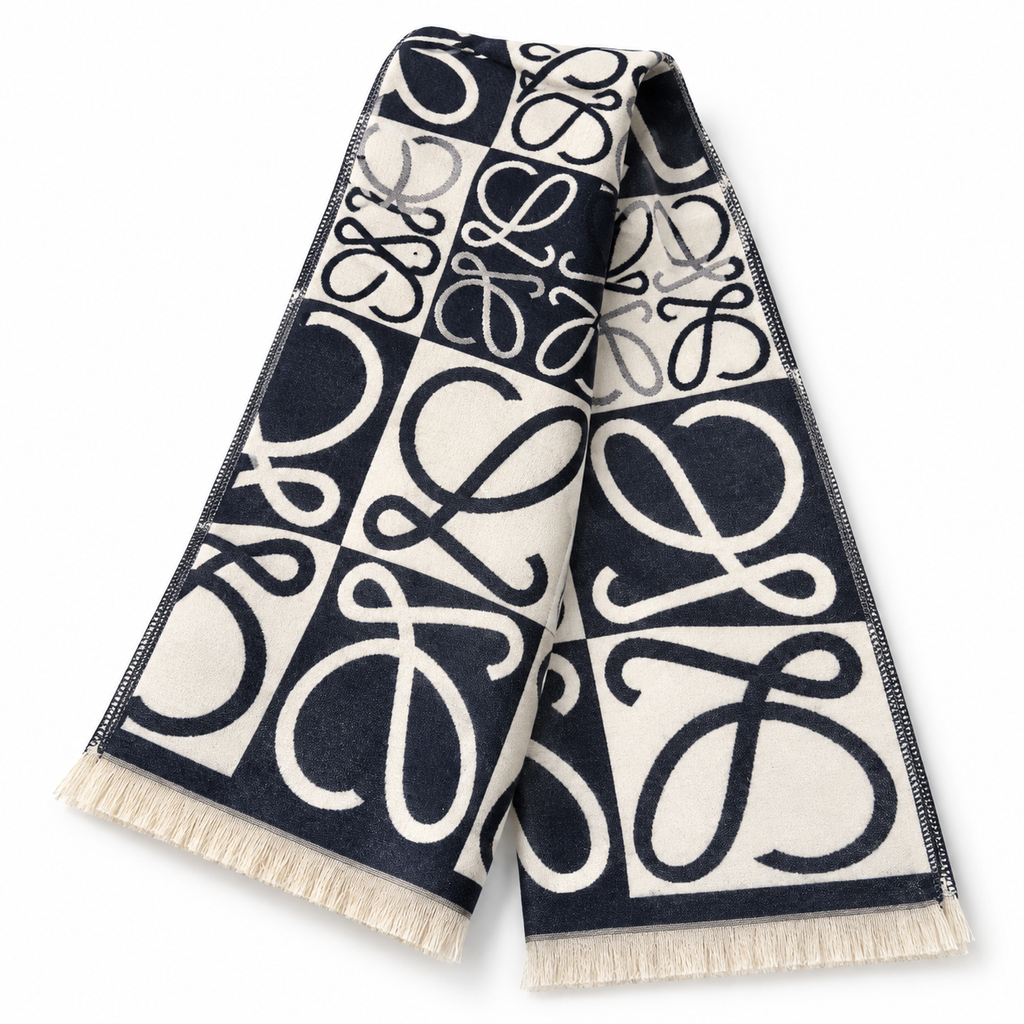 Loewe Style Anagram Pattern Scarf