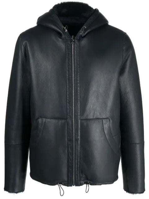 Liska leather reversible bomber jacket