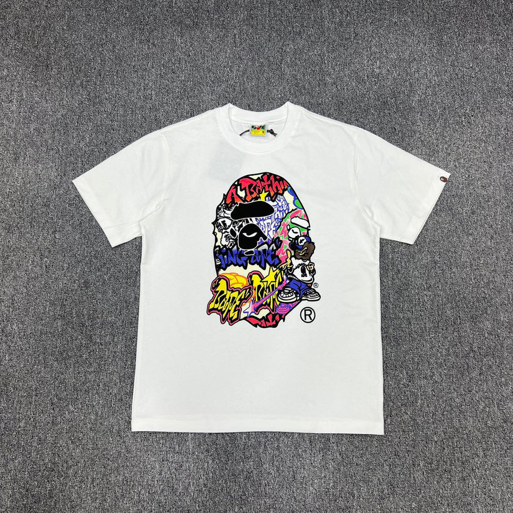BAPE Graffiti Tag Multi-Colour Ape Head Full-Fill Print Tee Oversized Unisex T-Shirt
