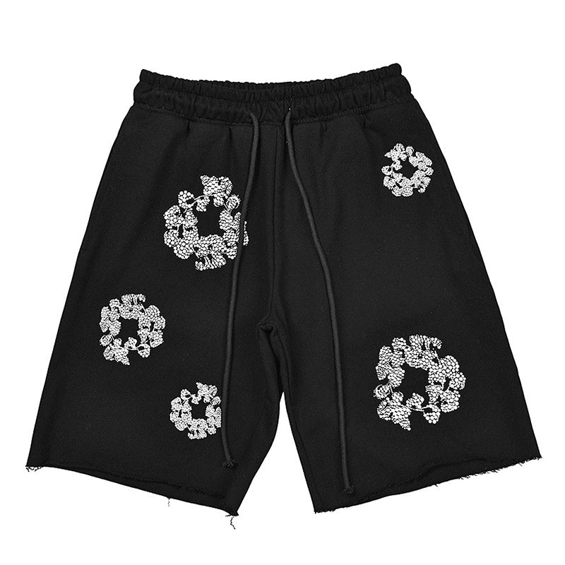 Denim Tears Crystal Patch Cotton logo Design Shorts