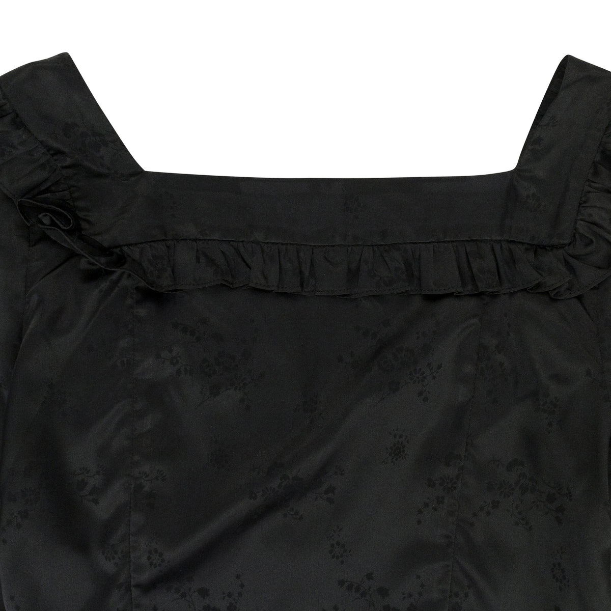 BLACK JACQUARD BUTTON BLOUSE