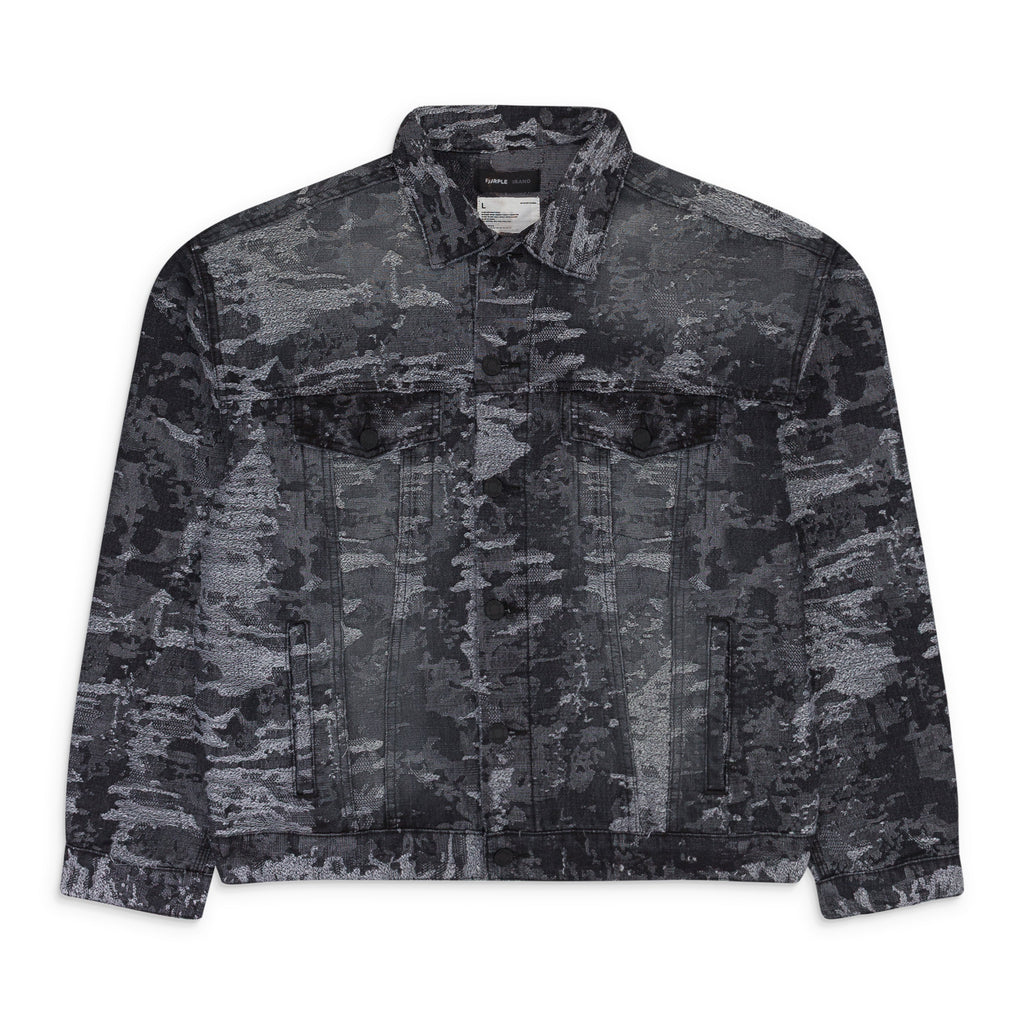 JACQUARD JACKET BLACK DENIM JACKETS