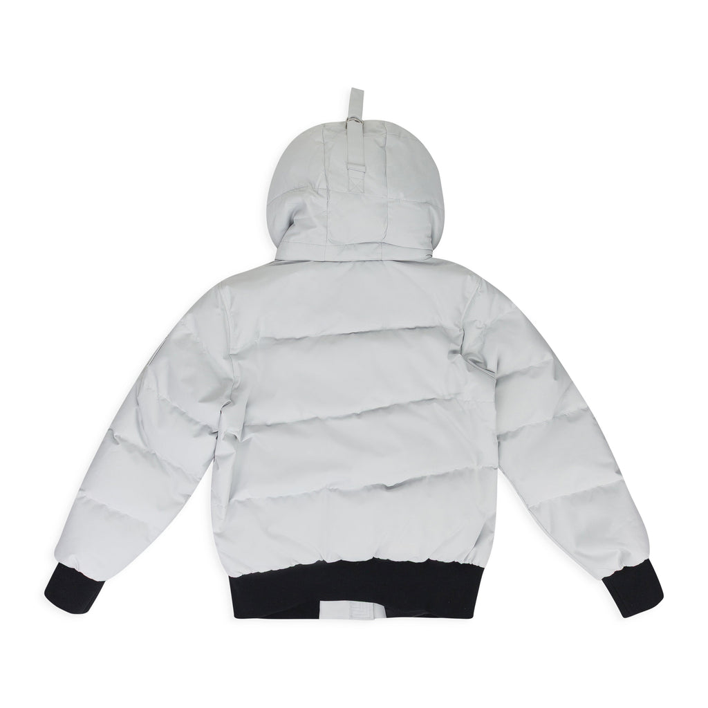 GREY CLOUD BOMBER SHEARLING PUFFER JACKET