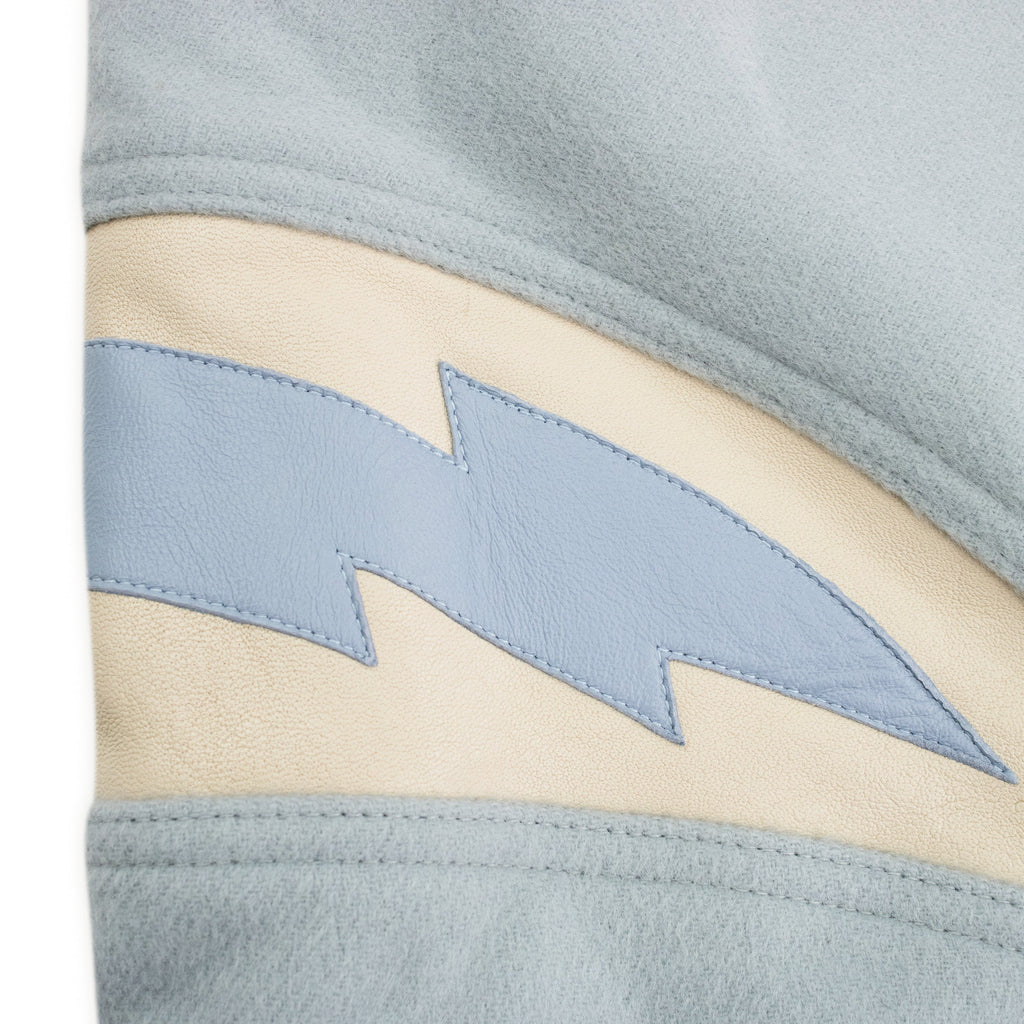 Mint Wool Lightning Varsity Jacket