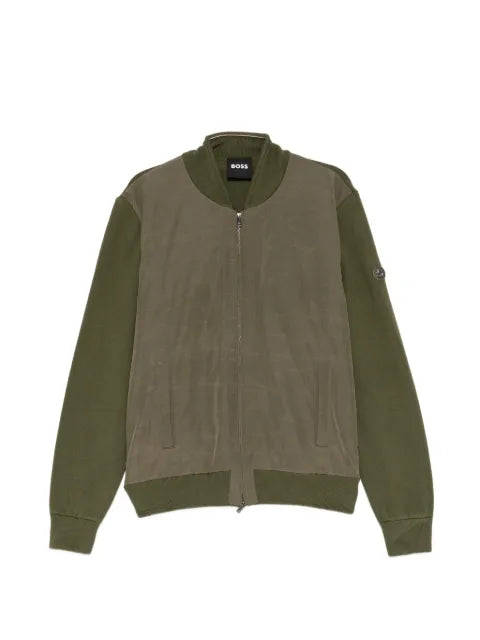 BOSS contrast-sleeve bomber jacket
