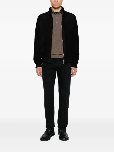 Enrico Mandelli suede bomber jacket