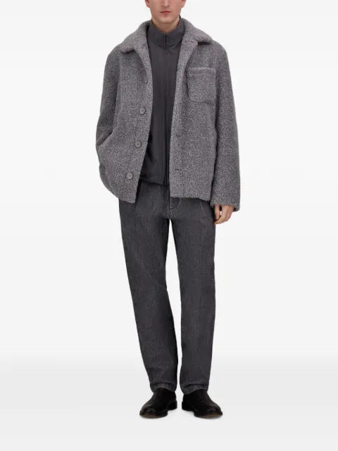 Herno teddy-effect melange jacket