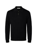SELECTED ribbed-knit polo sweater