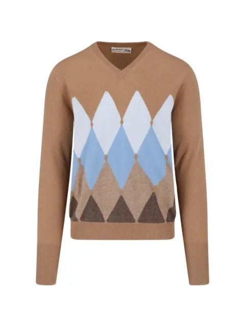 Ballantyne argyle-intarsia V-neck sweater