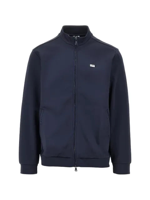 Ea7 Emporio Armani logo-plaque zip-up jacket