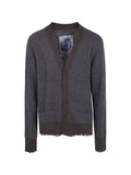 Ziggy Chen distressed-effect V-neck cardigan