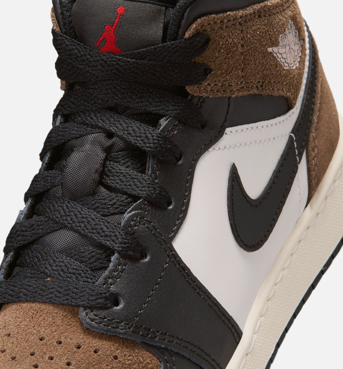 Air Jordan 1 Mid Grade School – Black/Phantom/Palomino/University Red