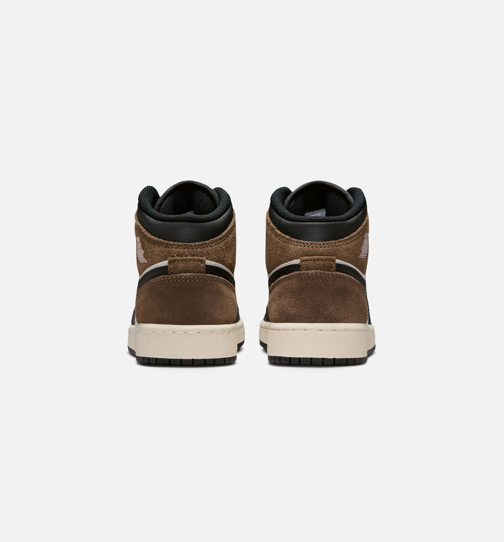 Air Jordan 1 Mid Grade School – Black/Phantom/Palomino/University Red