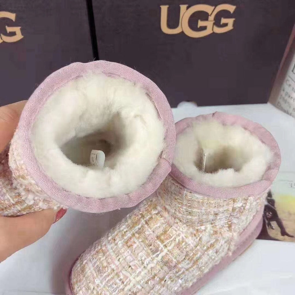 Kids Chanel-Style Snow Boots — Chic Pink | New Arrival | In Stock