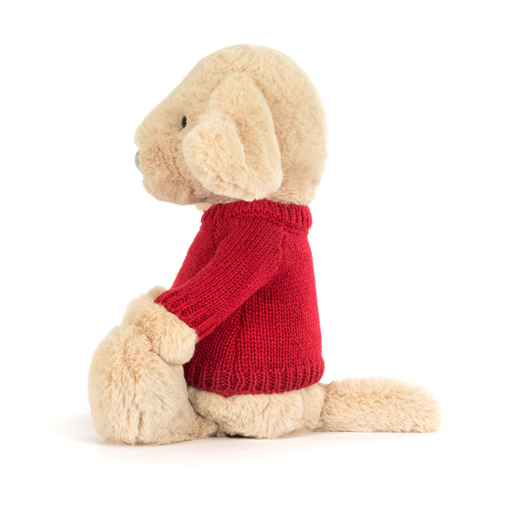 Bashful Luxe Puppy Orlando with Personalized Red Jumper