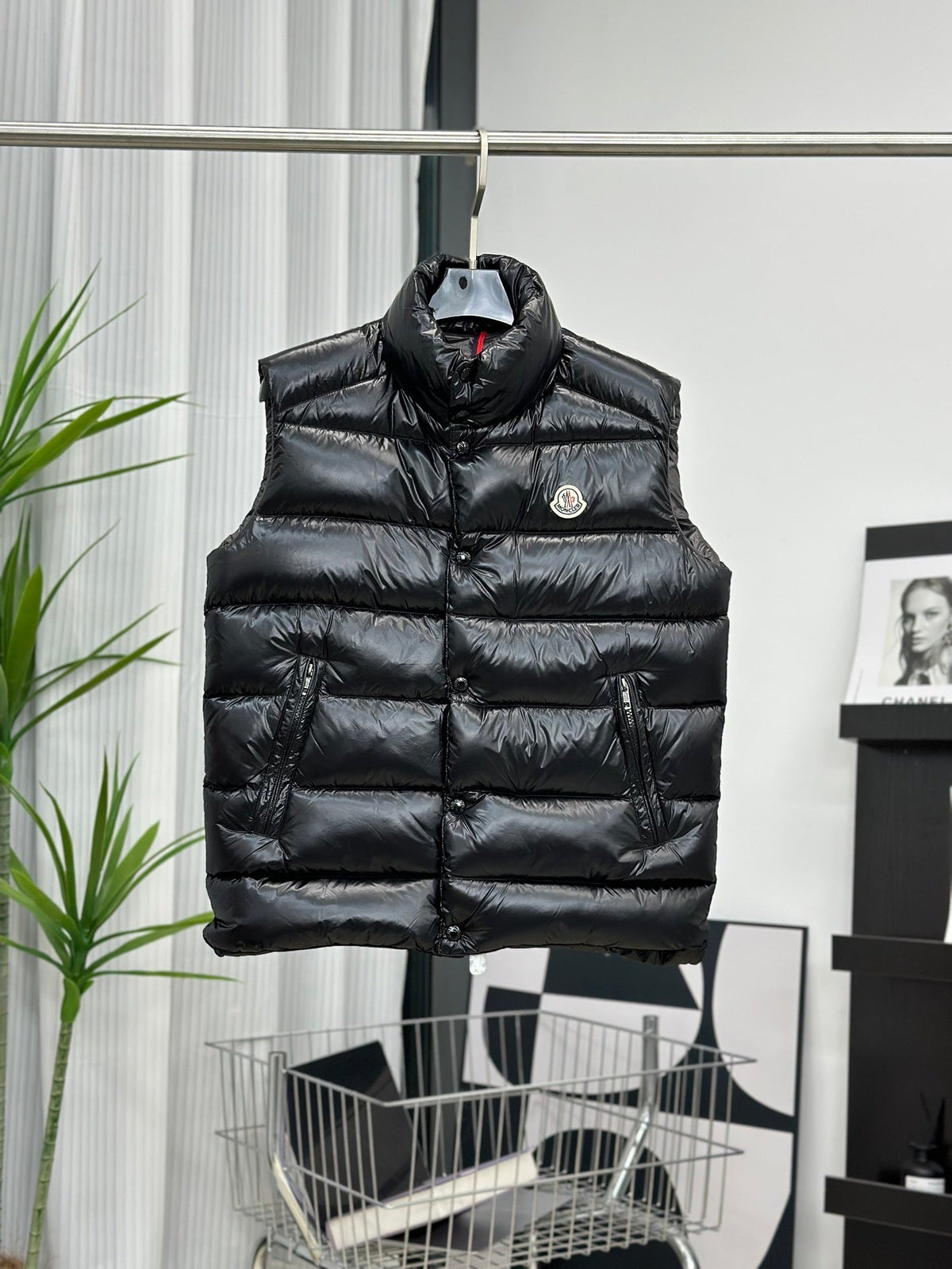 Moncler Black Glossy Down Vest