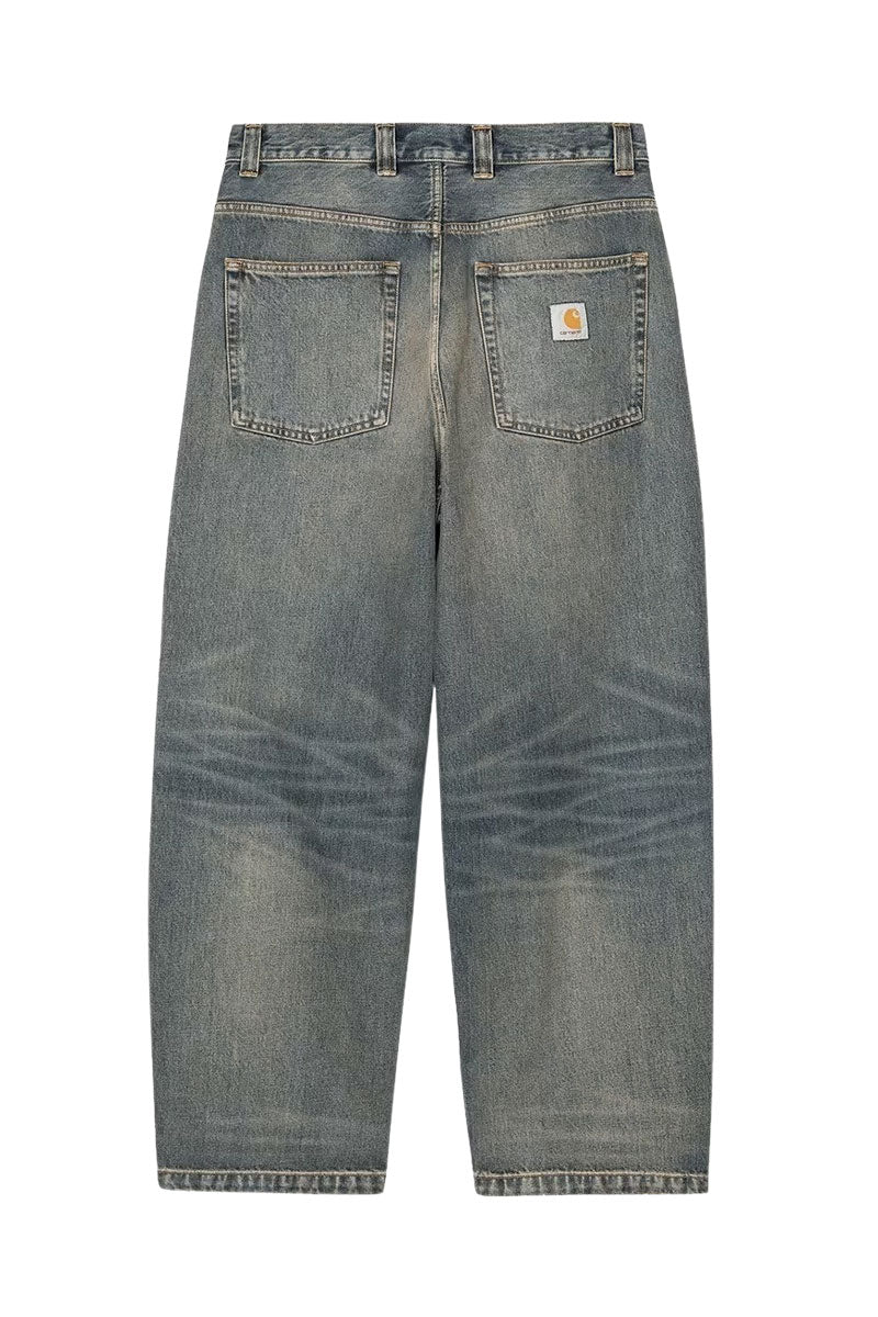 CARHARTT WIP BRANDON PANT Blue Worn Used Washed