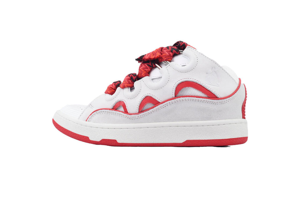 Lanvin Curb Sneakers White Red FM SKRK11 DRAP P230030