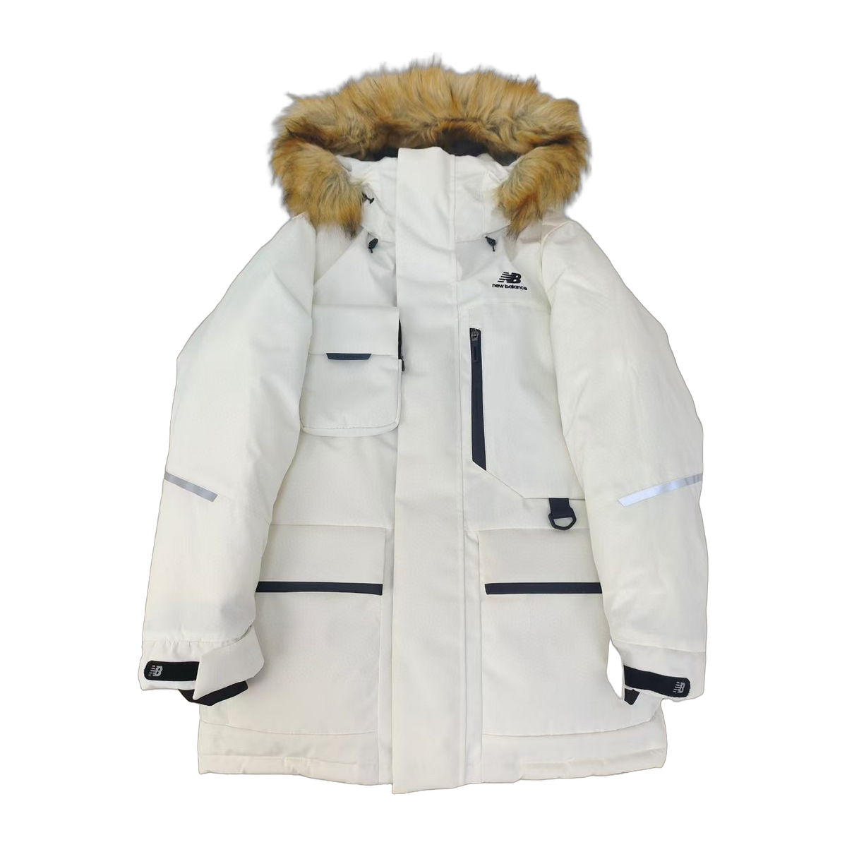 New Balance Fur-Trim Hooded Utility Jacket – White | Sport Meets Street Style