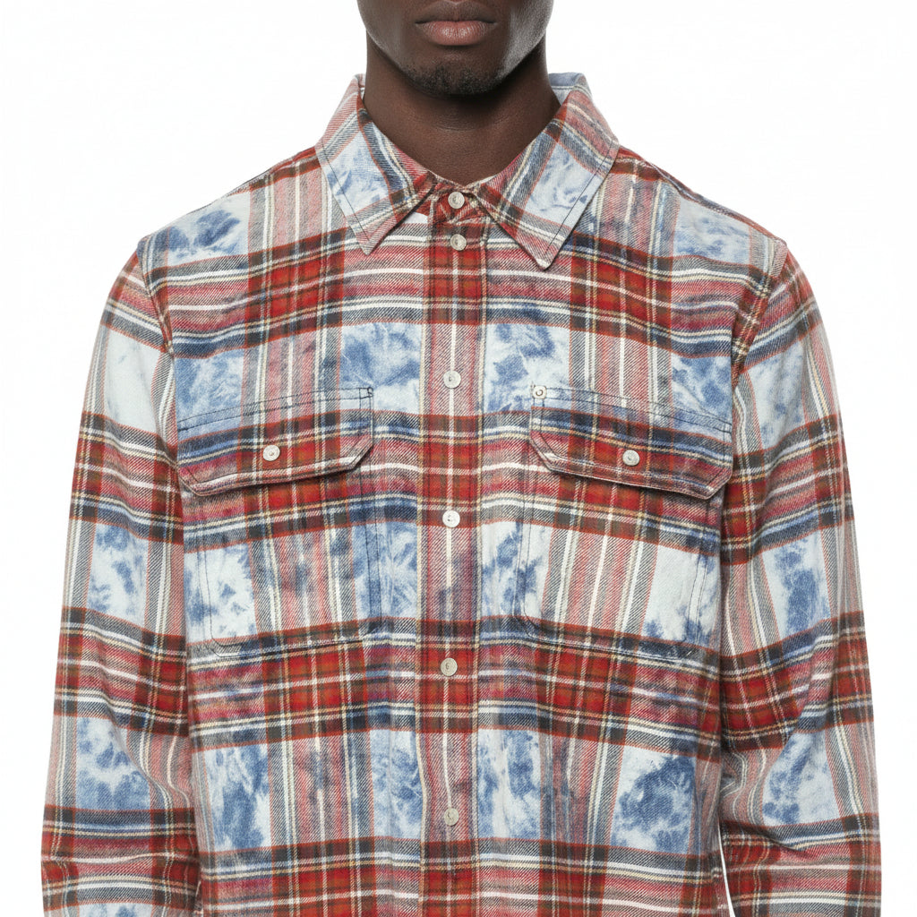 Purple Brand Plaid Embellished Shirt
