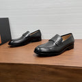 Zegna Men's Black Metal-Accent Loafers
