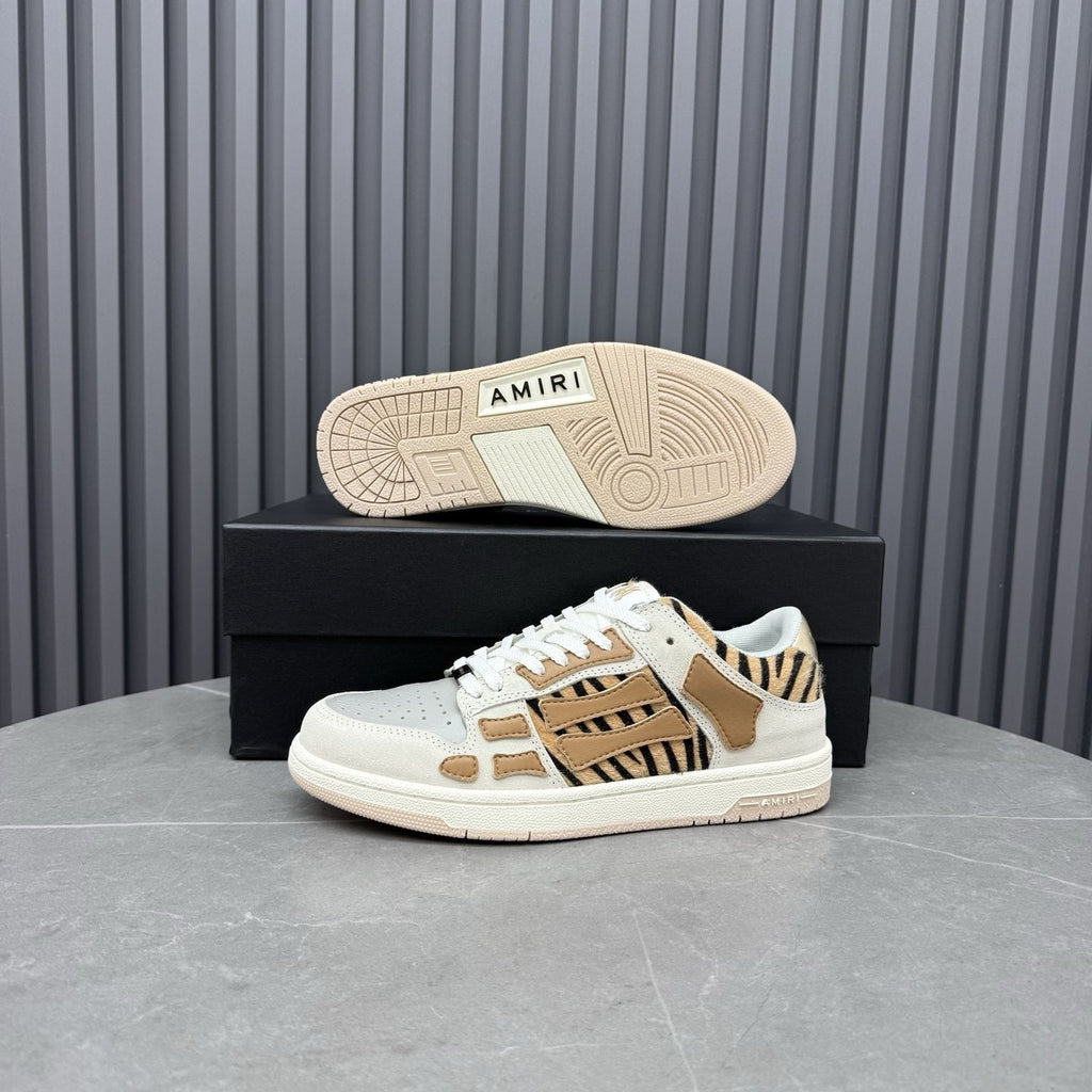 Amiri Tan Patterned Panel Sneakers