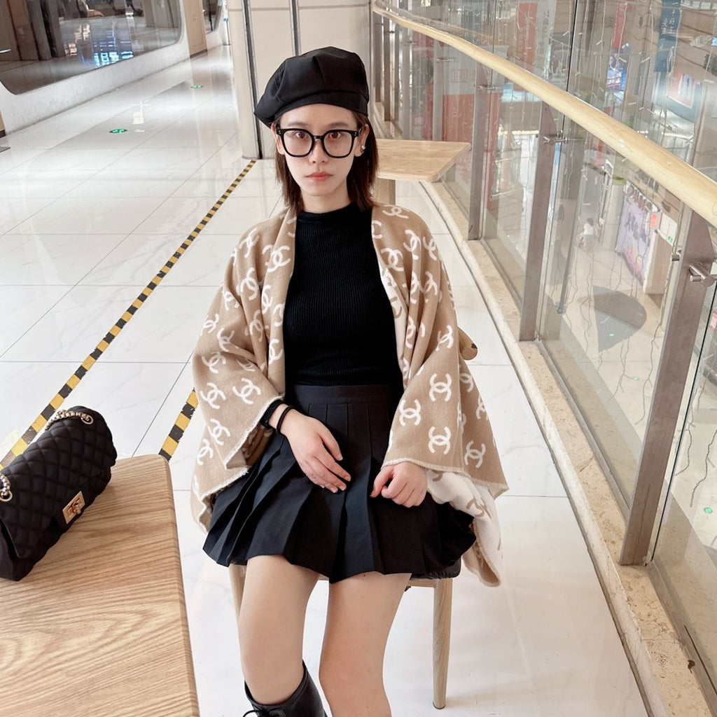 Chanel Fringed Motif Shawl