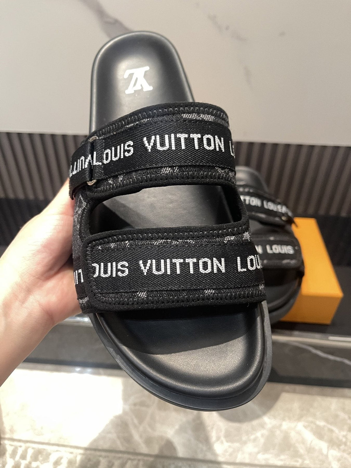 Louis Vuitton Monogram Double-Strap Slide Sandals