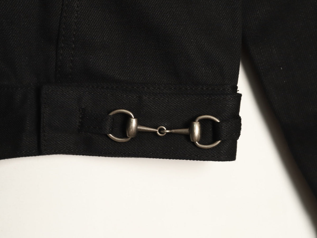 Gucci Horsebit-Style Hem Stand-Collar Zip Jacket - Black